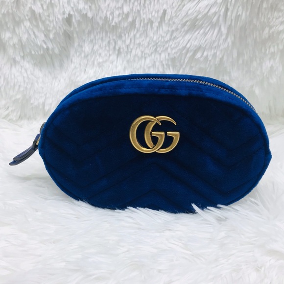 Gucci Blue Velvet GG Marmont Belt Bag BRAND NEW - Picture 2 of 8